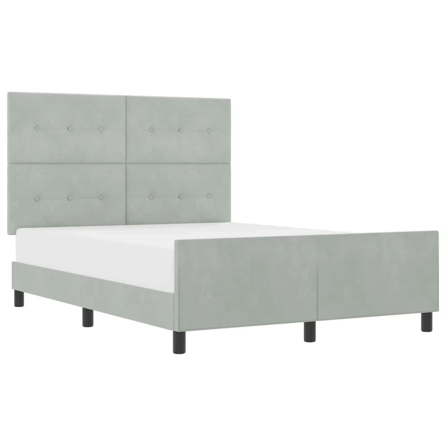 vidaXL Boxspringbett mit Kopfteil Hellgrau 160 x 200 cm Samt 3344951