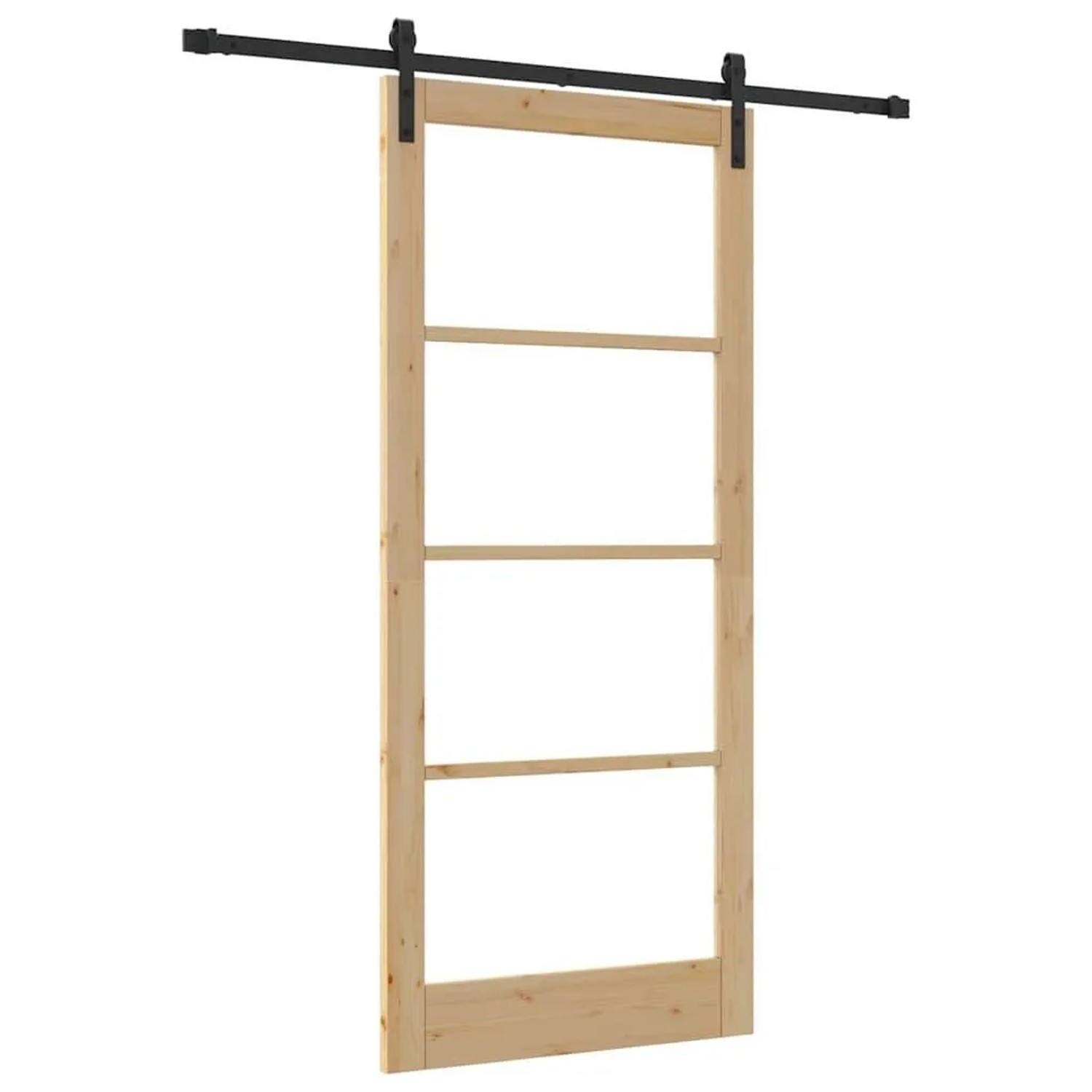 vidaXL Schiebetür ORKDAL Natur und Schwarz 93 x 211 cm 3331841
