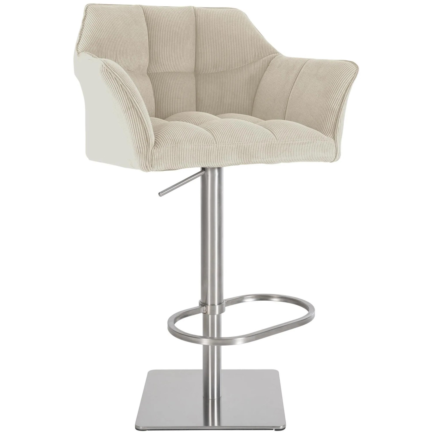 CLP Barhocker Damaso Cord Creme/Edelstahl