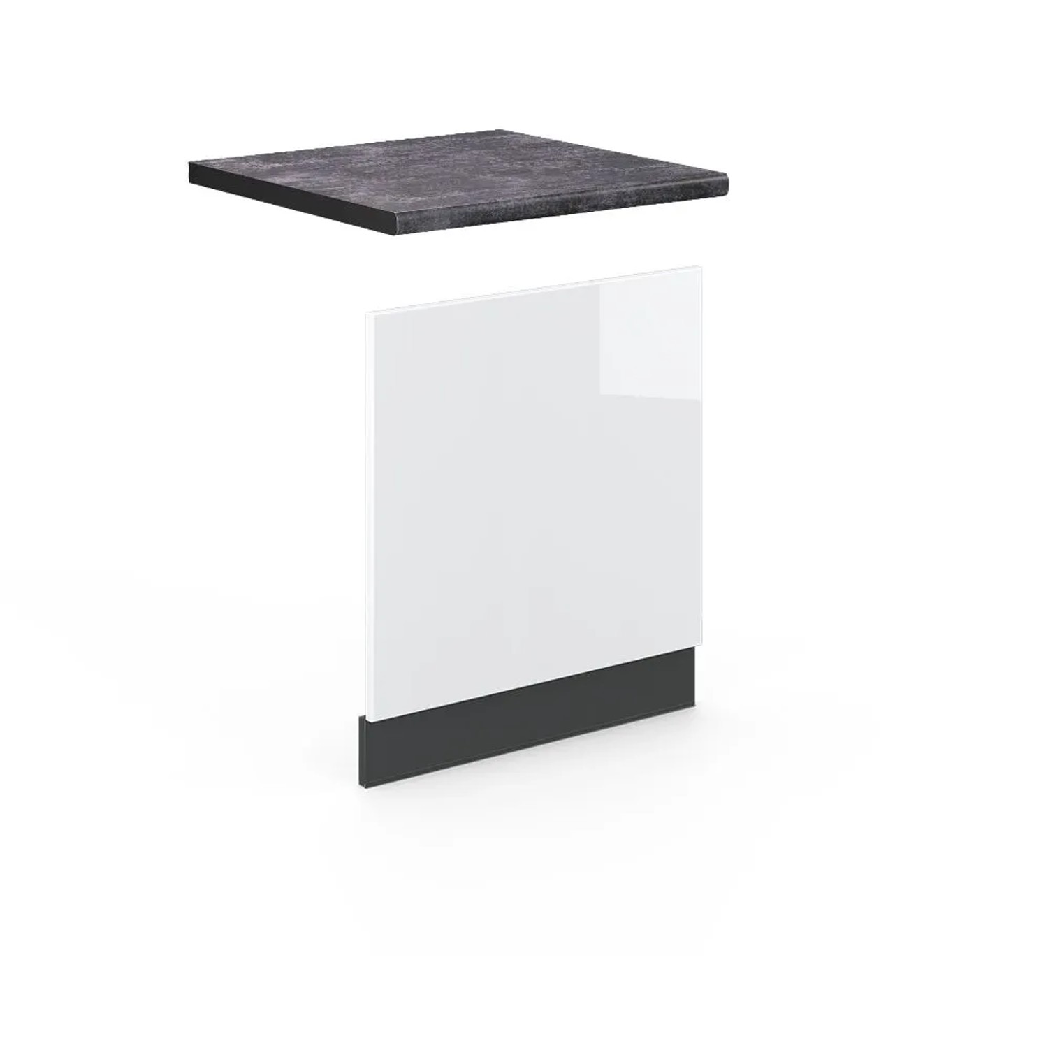 Vicco Frontblende Fame-Line Weiß Hochglanz Anthrazit 60 cm AP Anthrazit