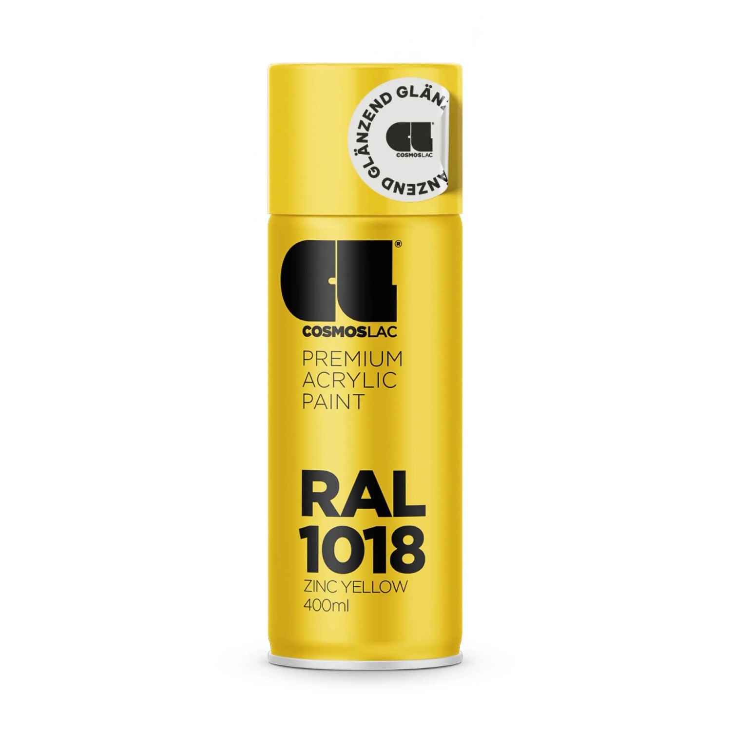 COSMOS LAC Acryllack Sprühdose in Vielen RAL Farbtönen 400ml Spraydose Perfekt für DIY Upcycling RAL 1018 Zinkgelb