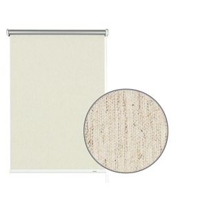 Gardinia Verdunkelungsrollo Thermo Struktur, 122x180 cm, naturfarben mit Detailansicht der Textilstruktur.