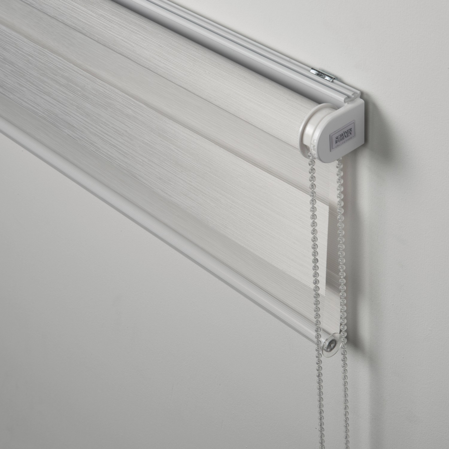 Schöner Wohnen Doppelrollo Tilda, hellbeige, 45x150 cm. Strukturstoff für variable Lichtdosierung.