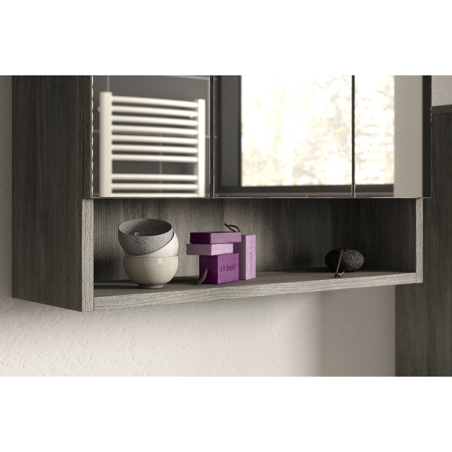 Badmöbel-Set York Rauchsilber 60 cm 3-tlg.