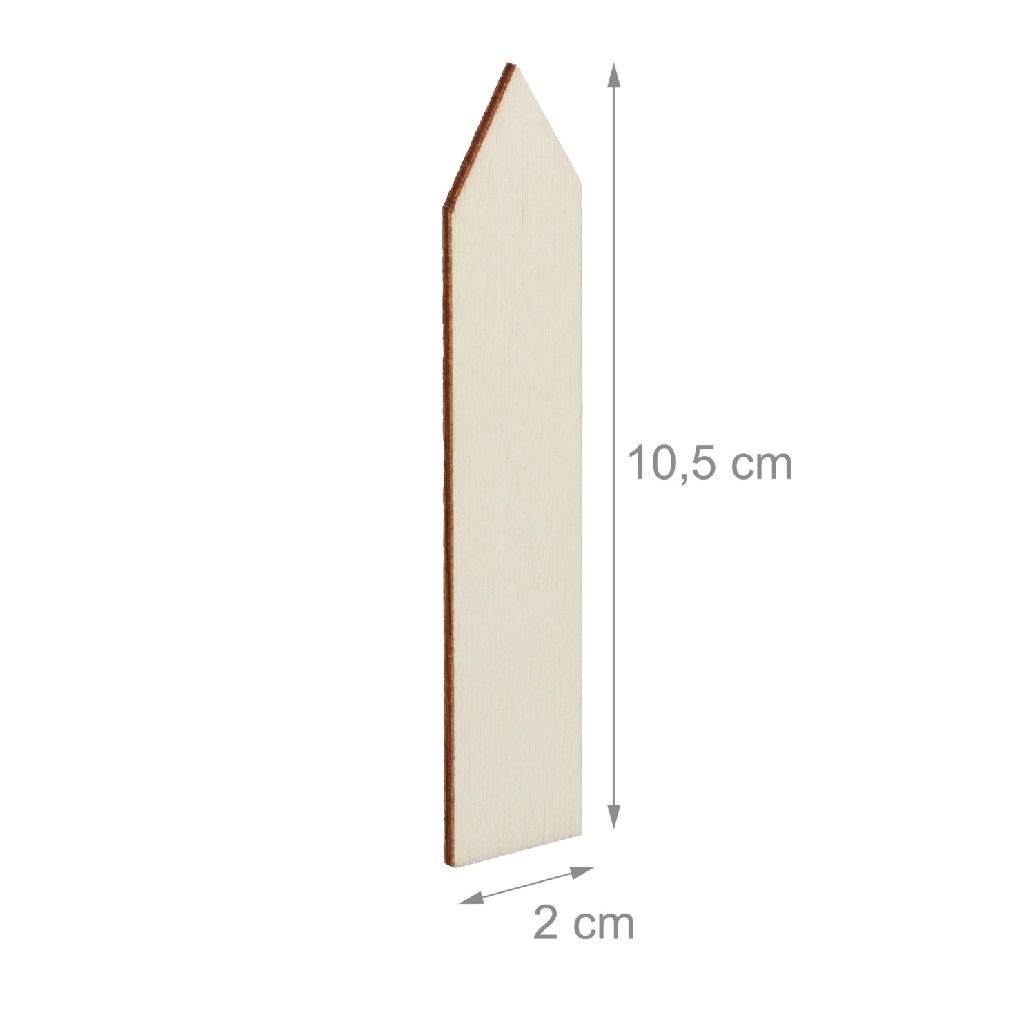 Hölzerner Pflanzenstecker, naturfarben, 10,5 cm lang, 2 cm breit, beschreibbar für Garten & Kräuter.