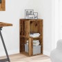 Eckregal in Altholz-Optik, 67cm hoch. Wohnzimmerschrank mit zwei Fächern für Bücher und Deko.