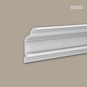 Weiße PROFHOME Eckleiste/Deckenleiste (200 cm x 10 cm x 20 cm) für Paneel-Zubehör.