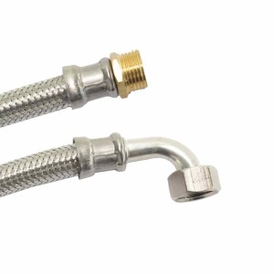 Klasebo Panzerschlauch 1/2 Zoll Edelstahl Flexschlauch DVGW Bogen 300mm