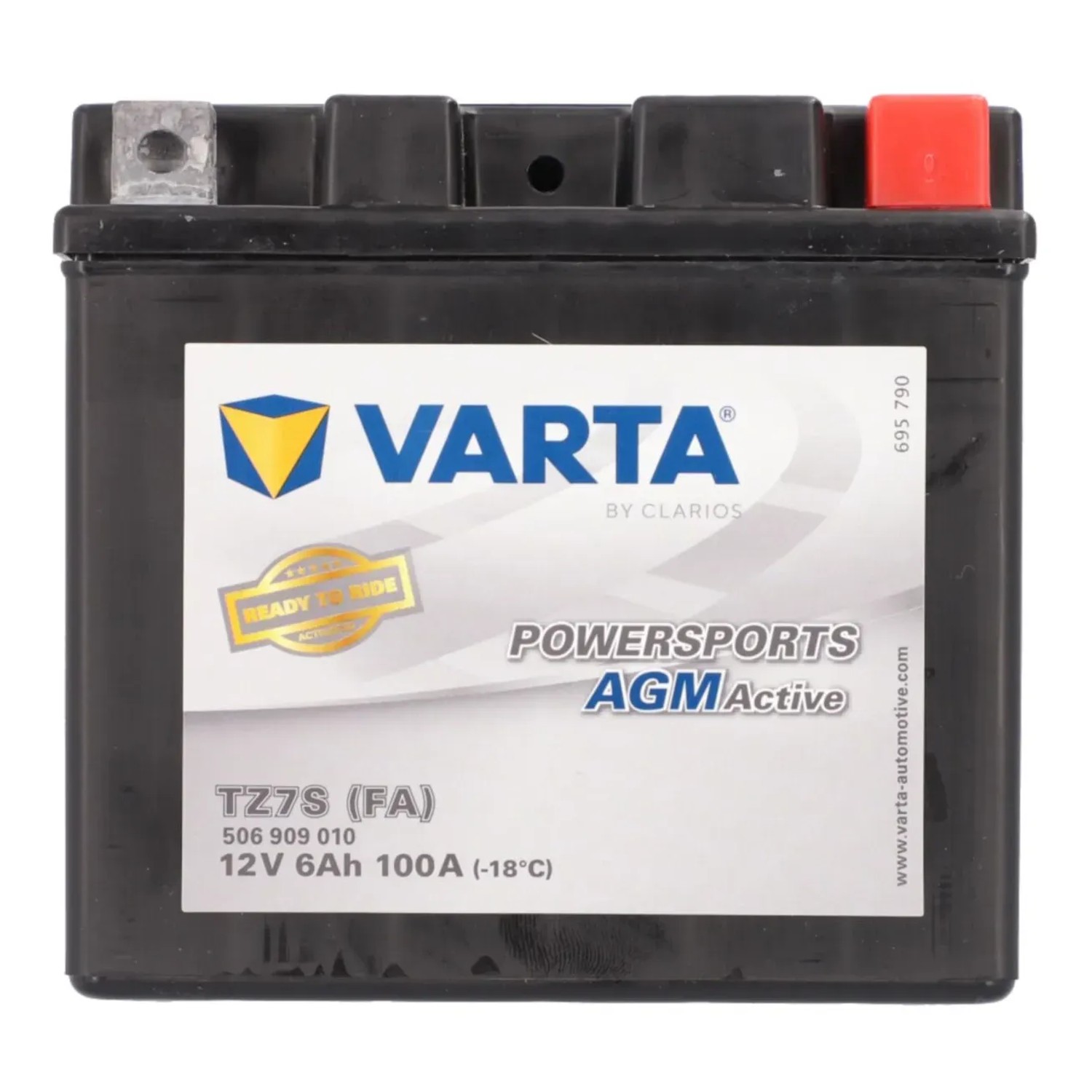 Varta Powersports Active AGM Batterie, 6 Ah, für Motorräder, Quads und mehr.