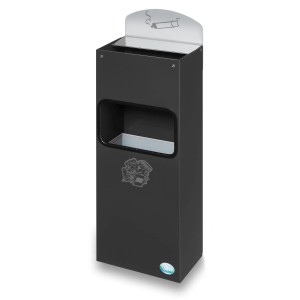 PROREGAL Robuster Wandascher Mit Schild 4 Liter HxBxT 55 x 14,5 x 22 cm Verzinkter Stahl Anthrazit