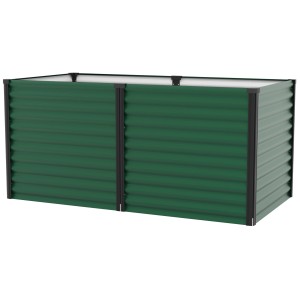 Rechteckiges, witterungsbeständiges Vitavia Linus 858 Hochbeet in Seegras/Schwarz.