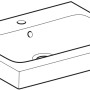 Weißes Geberit iCon Waschbecken, 60 cm breit, mit Hahnloch und KeraTect Beschichtung.