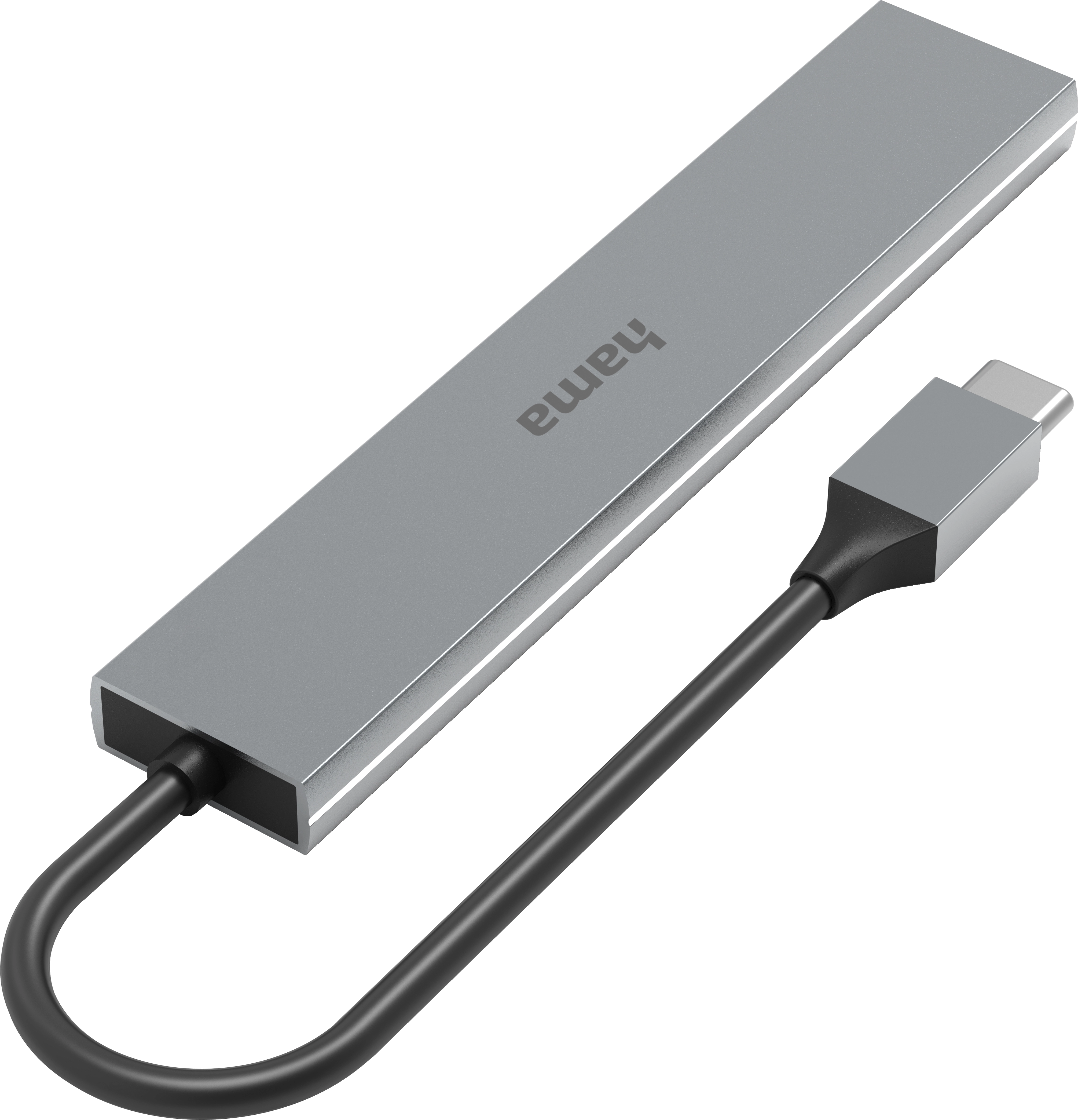 Hama USB-C-Hub 4 Ports Ultra Slim USB 3.2 Gen1 5 Gbit/s Aluminium Grau  kaufen bei OBI