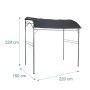 Relaxdays Grillpavillon Stahl Anthrazit Wasserabweisend Pulverbeschichtet mit 8 Haken 220 cm x 220 cm x 150 cm_4