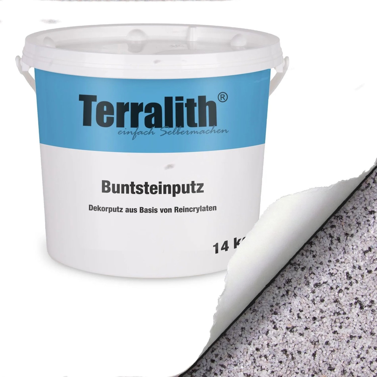 Terralith Buntsteinputz Mosaikputz 2mm 14 kg BSP141 Weiss Grau Schwarz