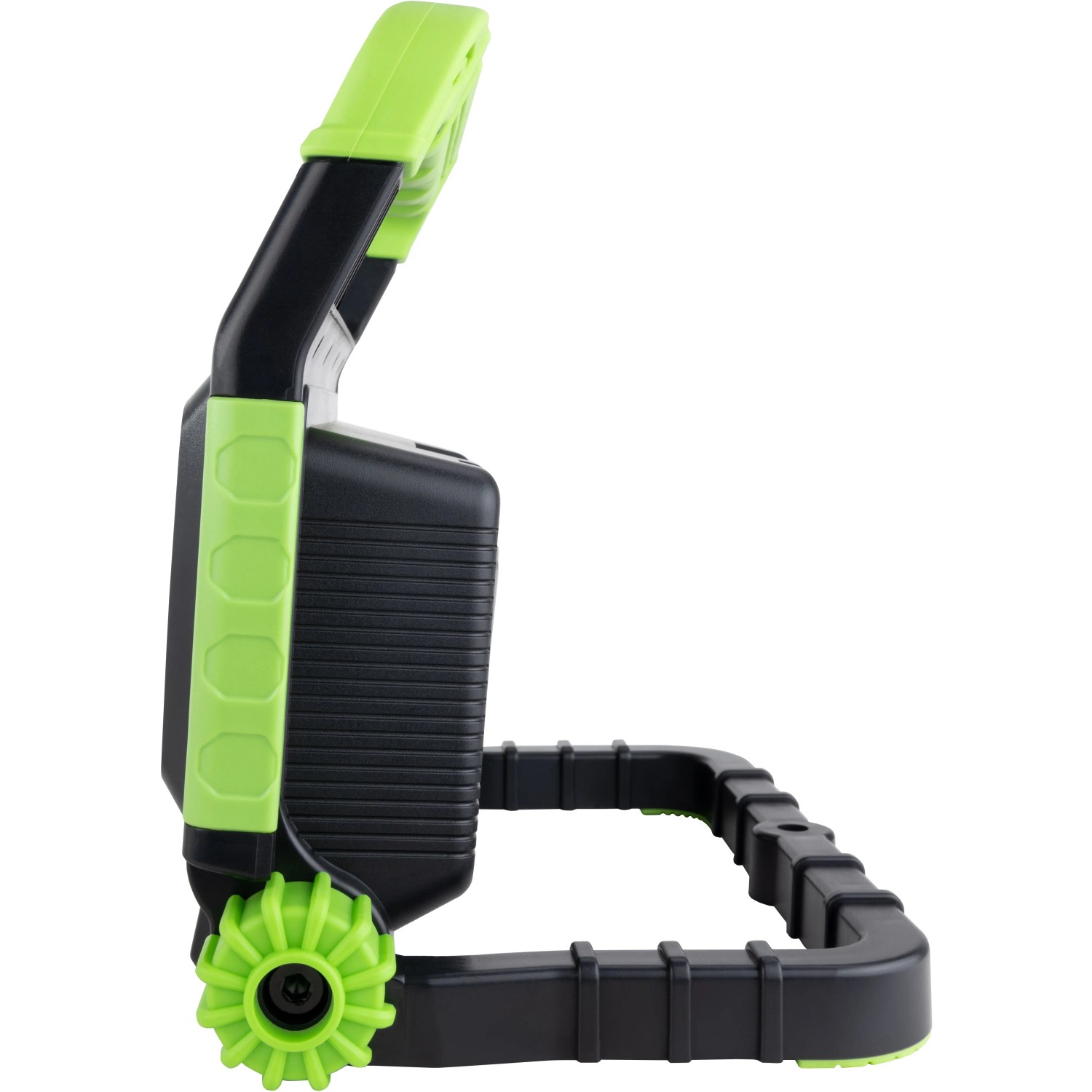 REV Ritter Akku-LED-Baustrahler Spot Green, 20W, anthrazit-grün mit Ständer.