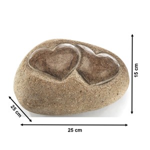 Kobolo Dekostein HEART aus Naturstein, herzförmige Gartenfigur, ca. 25x25x15 cm.