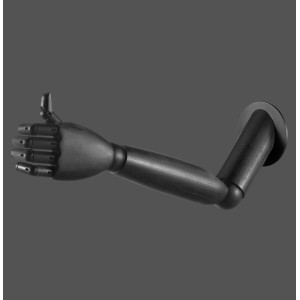 Schwarze Wandlampe Hold it Arm im Retrolook, Arm mit Daumen hoch Geste.