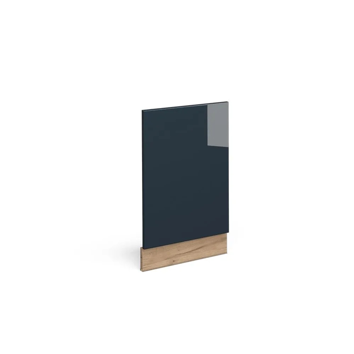 Vicco Frontblende Fame-Line DunkelBlau Hochglanz 45 cm ohne Arbeitsplatte mit Goldkraft Eiche Korpus