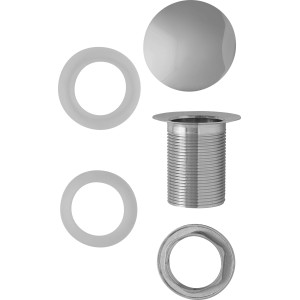 Design-Schaftventil 41,9 mm (G 1 1/4) für Waschbecken, verchromtes Messing.