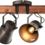 Brilliant Spotbalken Decca, 4-flammig, schwarz/Holz, für flexible Beleuchtung im Innenbereich.