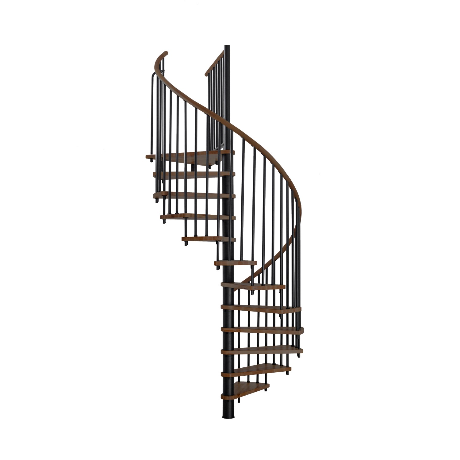 Minka Spindeltreppe Spiral Wood Walnuss Schwarz 120 cm günstig online kaufen