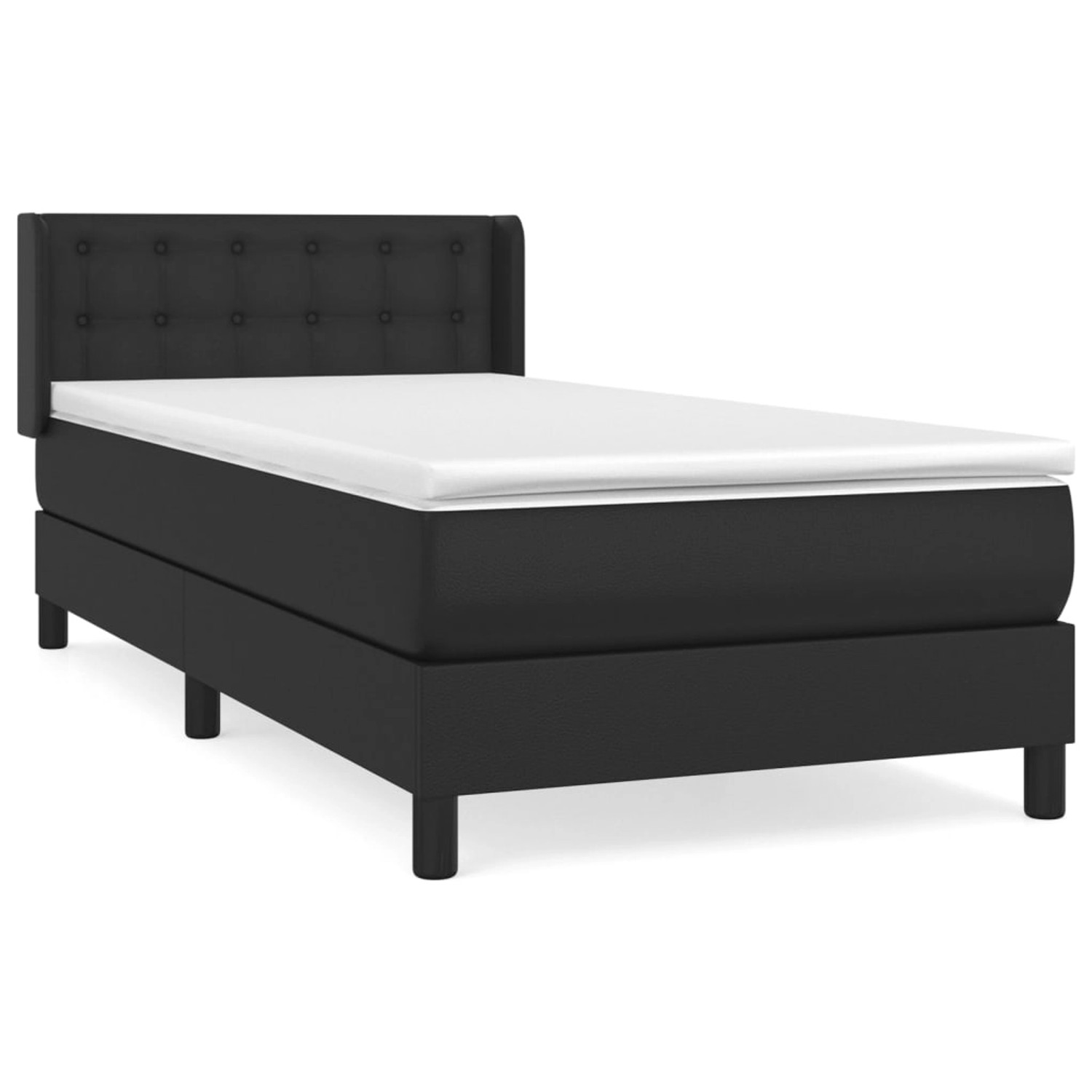 vidaXL Boxspringbett mit Matratze Schwarz 90x190 cm Kunstleder1469182 günstig online kaufen