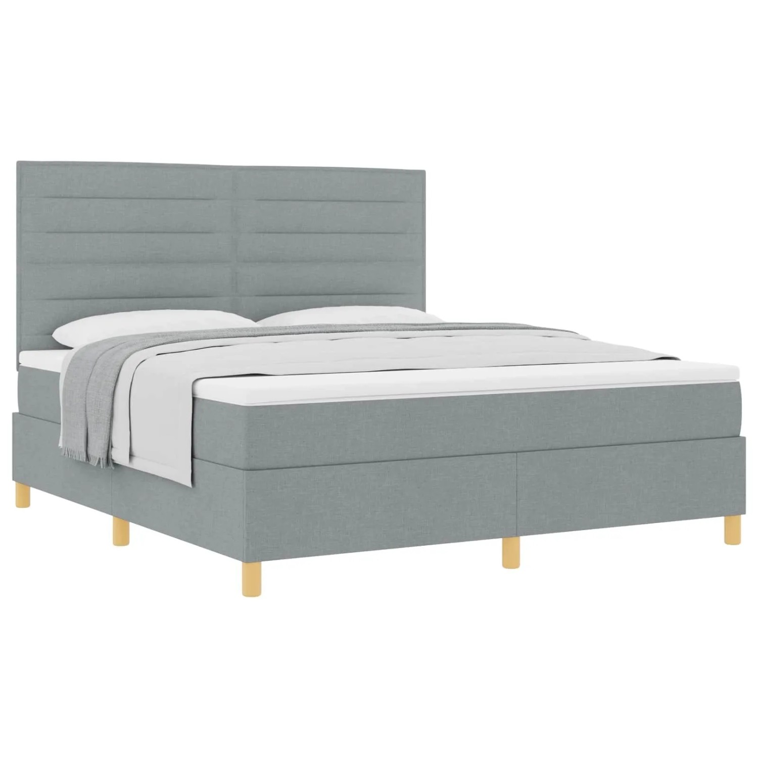 vidaXL Boxspringbett mit Matratze Hellgrau 180 x 200 cm Stoff 3339560 günstig online kaufen