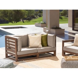 Beliani Gartensofa TRANI Taupe 75x150x72