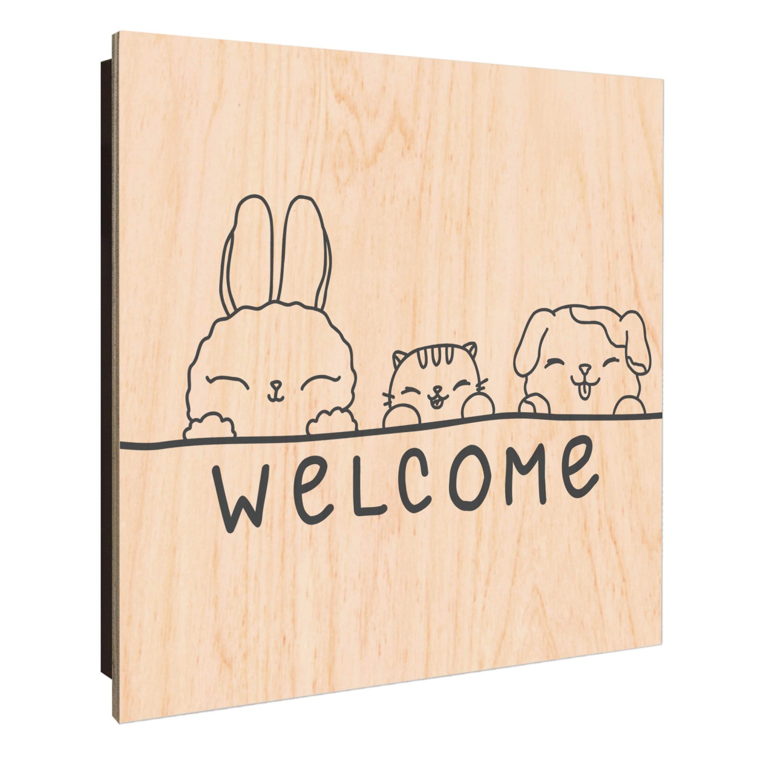Banjado Großer Schlüsselkasten Holz 30x30cm Schwarz Scharnier Links 50 Hake günstig online kaufen