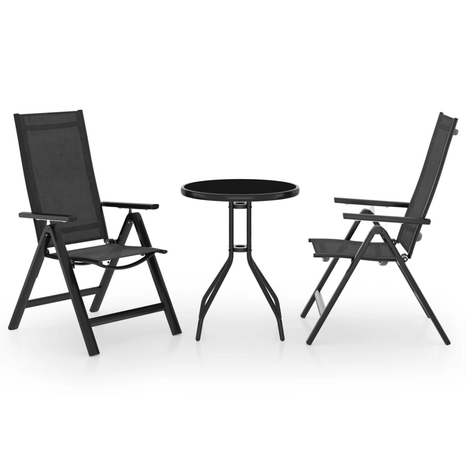 Thumbnail - vidaXL 3-Tlg Bistro-Set Schwarz und Anthrazit 3070654