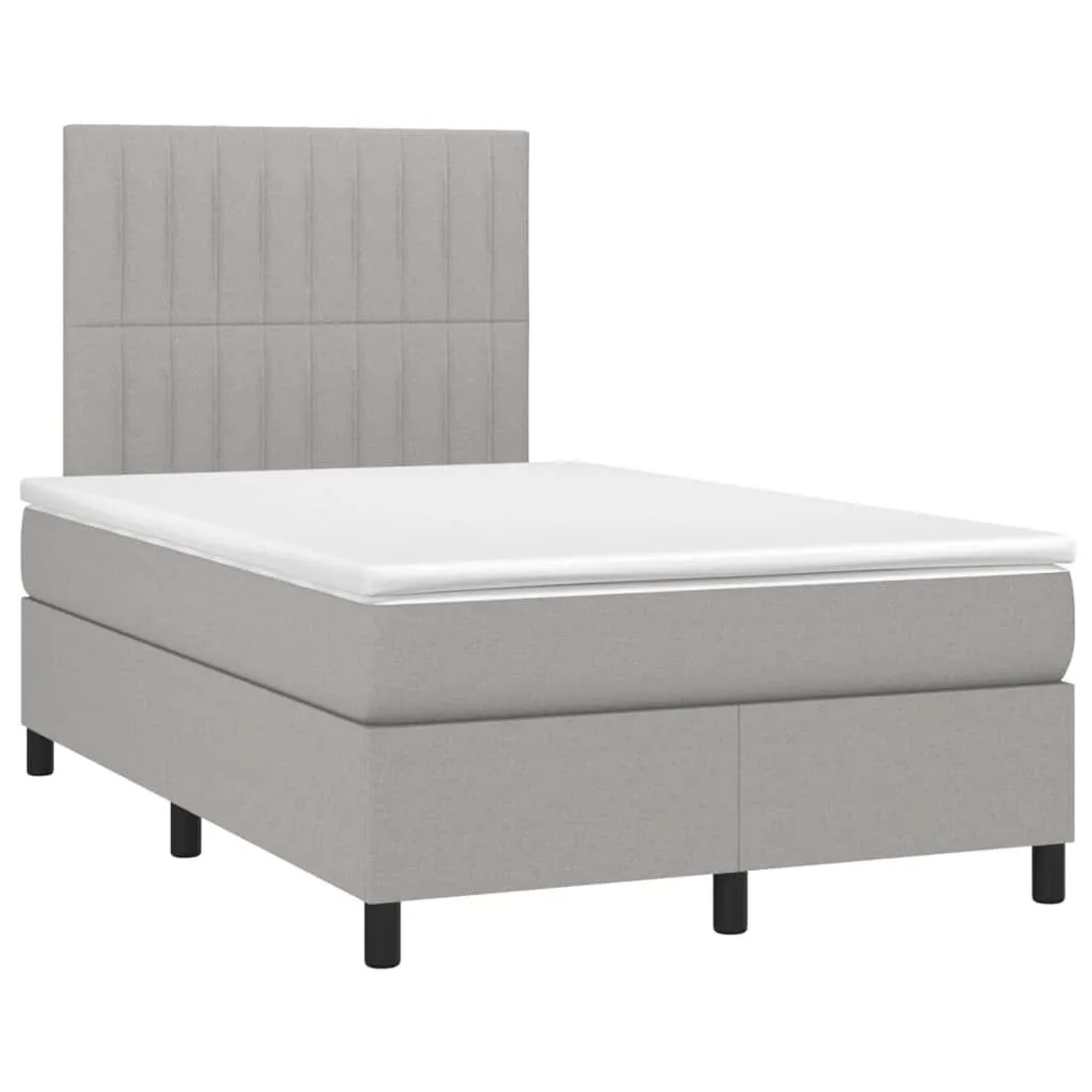 vidaXL Boxspringbett mit Matratze & LED Hellgrau 120x200 cm Stoff 3135021 günstig online kaufen