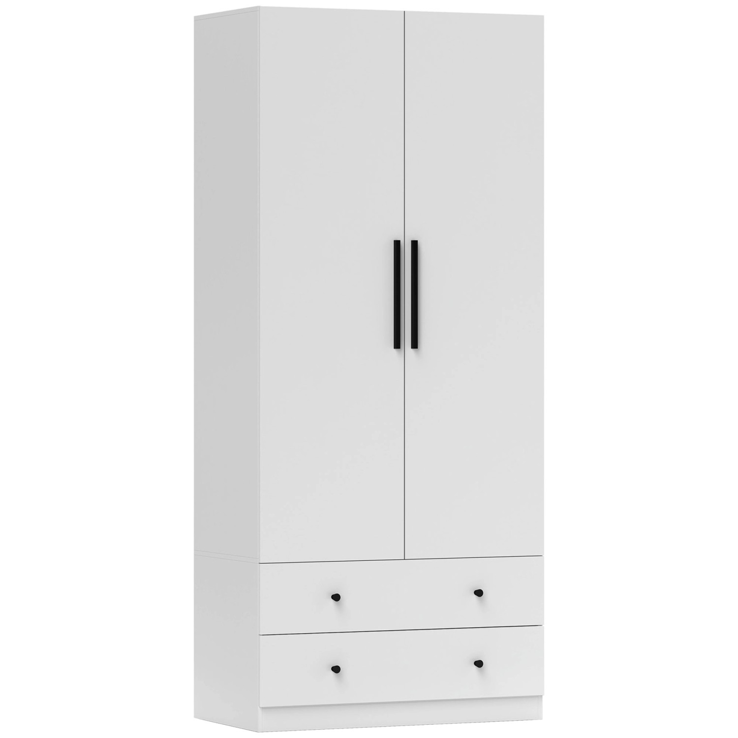 HOMCOM Kleiderschrank Spanplatte 79L x 43B x 180H cm Weiß
