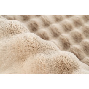 Detailansicht des beigen Lalee Teppich Harmony (120x170 cm) mit 3D-Struktur.