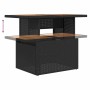vidaXL Gartenmöbel-Set, schwarzes Poly Rattan, Tisch mit verstellbarer Höhe.