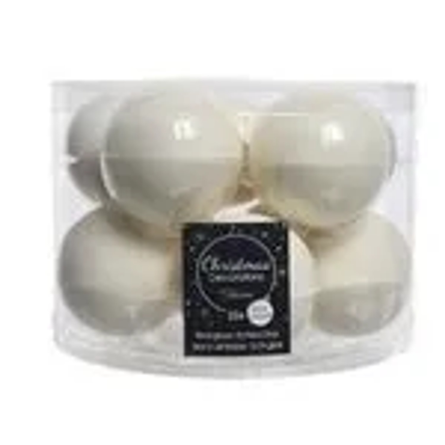 Thumbnail - Kaemingk Weihnachtsbaumkugeln Glas  6 cm 10 Stueck Wollweiss