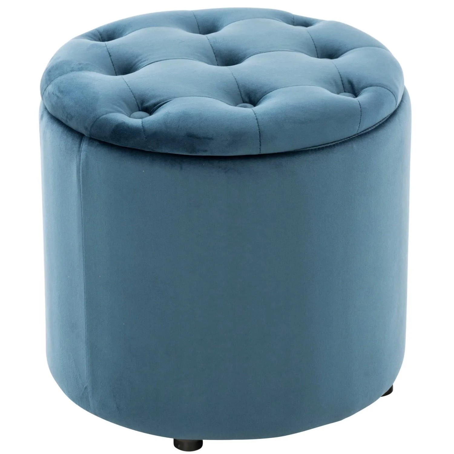 DELUKE Sitzhocker CUTUN Samt Blau 44x44x42cm Hocker Schlafzimmer Polsterhocker Wohnzimmer Sitzbank Esszimmer