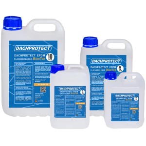 DACHPROTECT EPDM Flächenkleber BlueTek 10L Kanister. Wasserbasierter, lösemittelfreier Klebstoff für Bauabdichtungen.