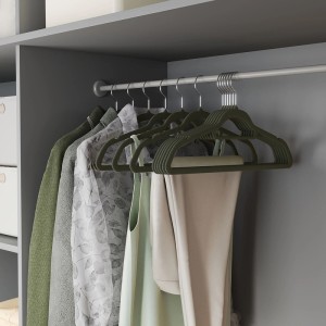 Songmics Samt-Kleiderbügel-Set Breanna Grau-Silber 20-teilig