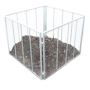 Feuerverzinkter TRUTZHOLM Metallkomposter, 100x100x80 cm, mit Füllung.