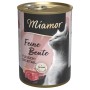 Miamor Katzen-Nassfutter Feine Beute Fleischvielfalt, 400g Dose mit Katzenmotiv.