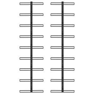 Zwei schwarze Wand-Weinregale aus Eisen für je 9 Flaschen. Weinregal zur Wandmontage.