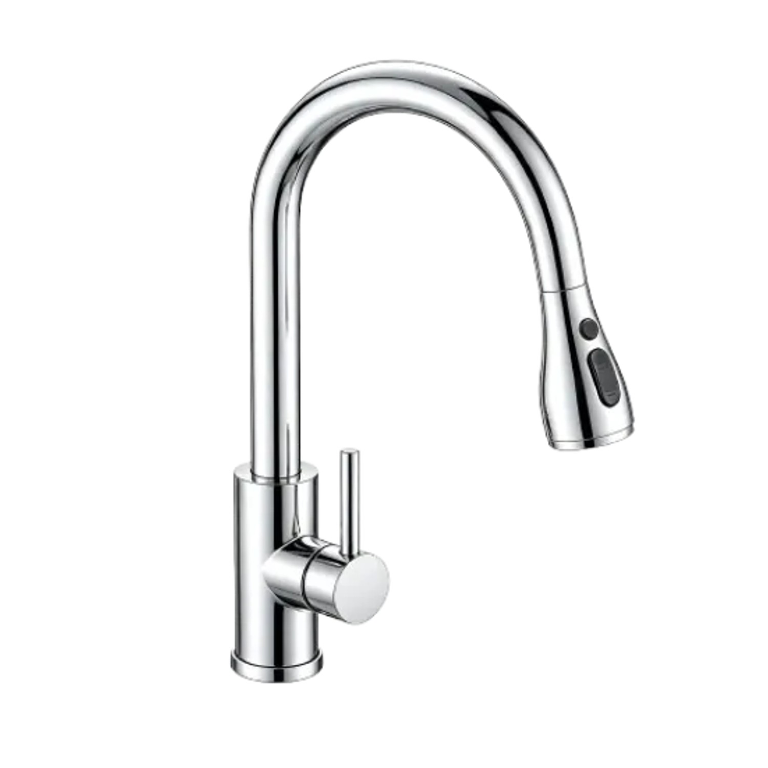 AICA Küchenarmatur Kalt Warm Zwei Wasserstrahlmodi 360 Grad Drehbar Ausziehbar Chrom