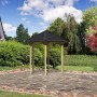 Karibu Pavillon Alicante Set mit schwarzen Schindeln, kesseldruckimprägniert, 235x208x280 cm.