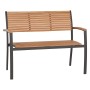 Gartenbank Bonlee 2-Sitzer aus FSC®-Eukalyptusholz und grauem Aluminium.