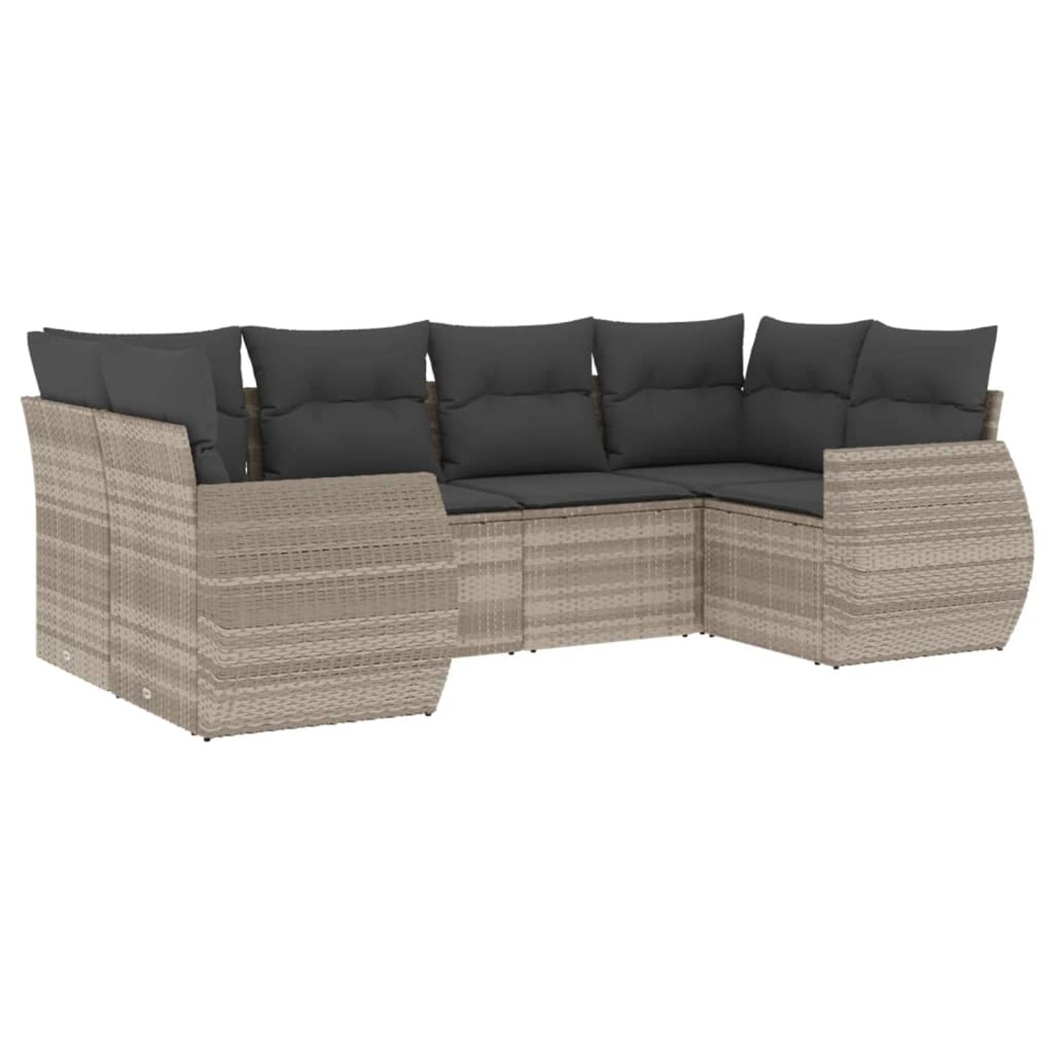 vidaXL 6-Tlg Garten-Sofagarnitur mit Kissen Hellgrau Poly Rattan 3254119 günstig online kaufen