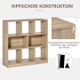 HOMCOM Bücherregal mit 3 Böden, Holzregal für Wohnzimmer/Büro, 97,5x30x100cm, kippsichere Konstruktion.