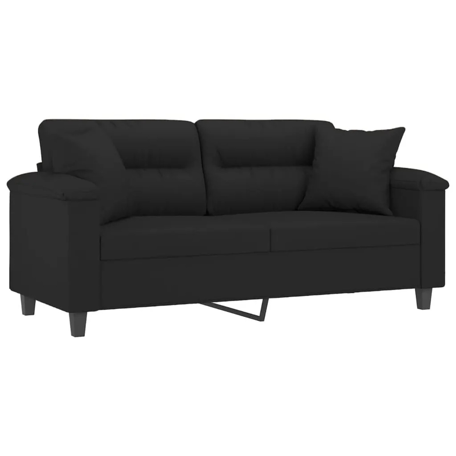vidaXL 2-Sitzer-Sofa mit Kissen Schwarz 140 cm Mikrofasergewebe 3200974 günstig online kaufen