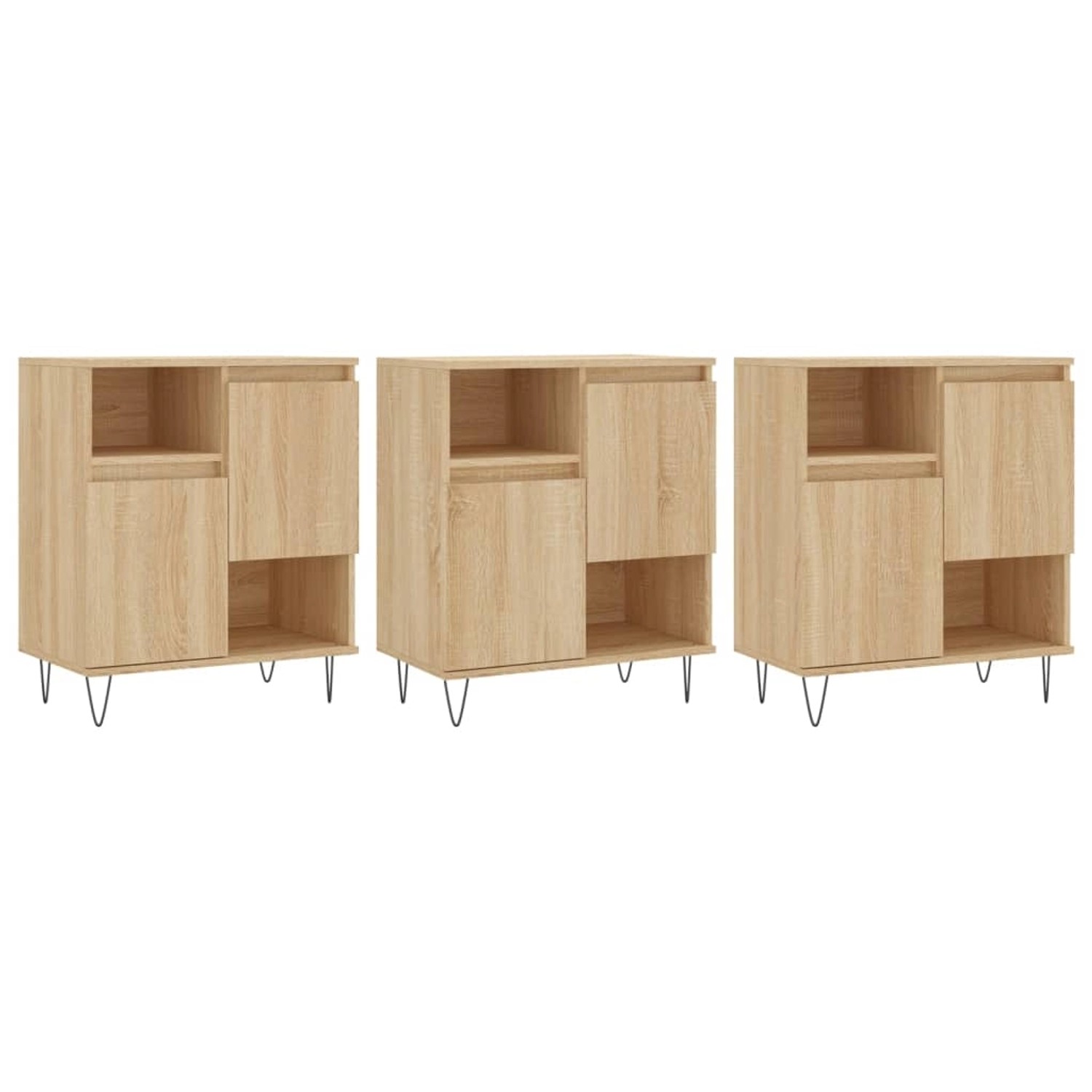 vidaXL Sideboards 3 Stk Sonoma-Eiche Holzwerkstoff 3190152 günstig online kaufen