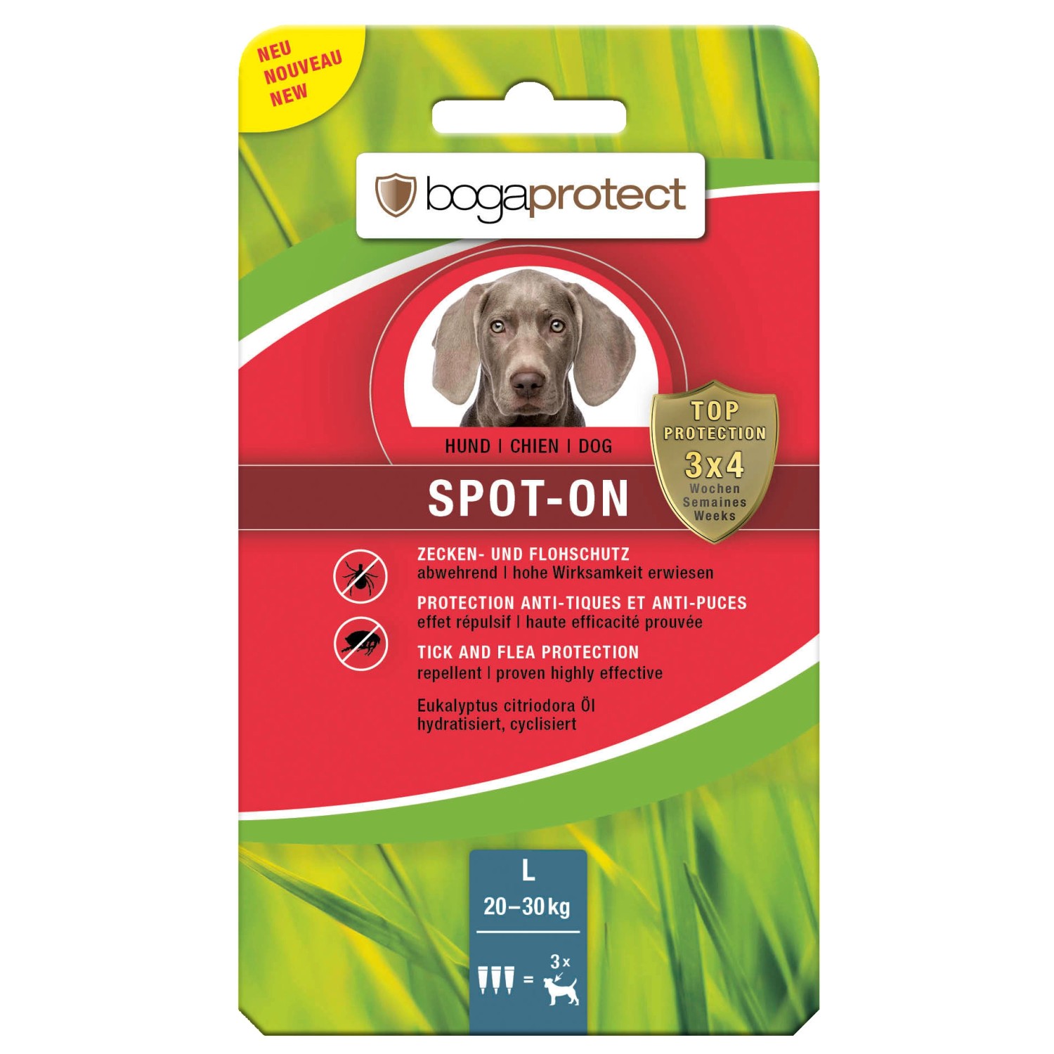 Bogaprotect Spot-On Floh- und Zeckenschutz für Hunde L 3 x 3,2 ml
